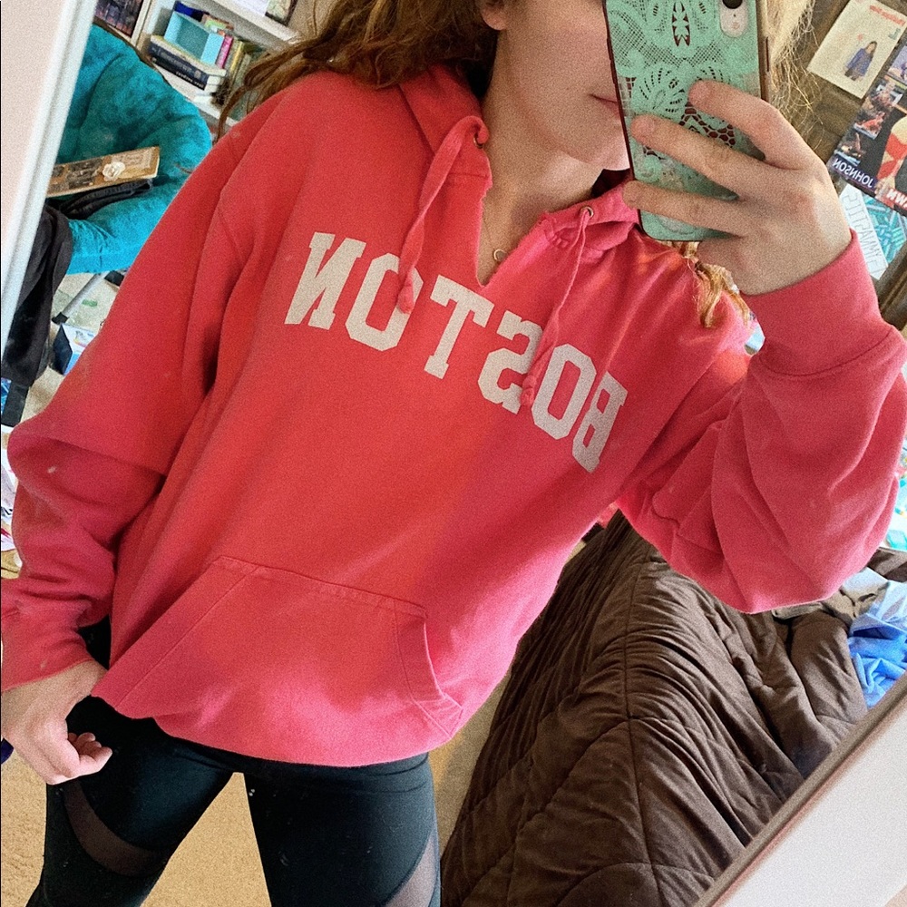 Pink Boston hoodie